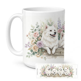 Caroline's Treasures American Eskimo Ceramic Coffee Mug 15 oz