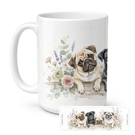 Caroline's Treasures Pug Ceramic Coffee Mug 15 oz
