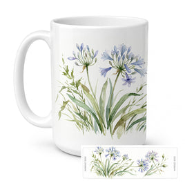Caroline's Treasures Agapanthus Flowers Ceramic Coffee Mug 15 oz