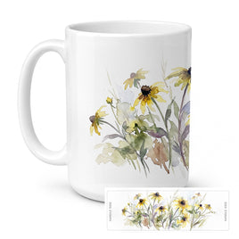 Caroline's Treasures Black-eyed Susans Flowers Ceramic Coffee Mug 15 oz