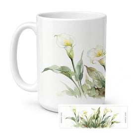 Caroline's Treasures Calla Lilies Flowers Ceramic Coffee Mug 15 oz