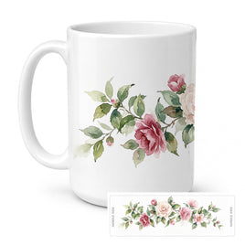 Caroline's Treasures Camellias Flowers Ceramic Coffee Mug 15 oz
