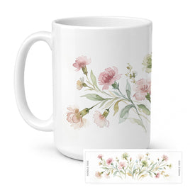 Caroline's Treasures Carnations Flowers Ceramic Coffee Mug 15 oz