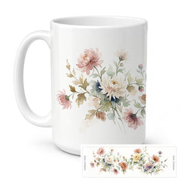 Caroline's Treasures Chrysanthemums Flowers Ceramic Coffee Mug 15 oz