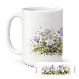 Caroline's Treasures Crocus Flowers Ceramic Coffee Mug 15 oz