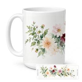 Caroline's Treasures Dahlias Flowers Ceramic Coffee Mug 15 oz