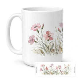 Caroline's Treasures Dianthus Flowers Ceramic Coffee Mug 15 oz