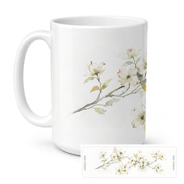 Caroline's Treasures Dogwoods Flowers Ceramic Coffee Mug 15 oz