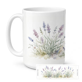 Caroline's Treasures English Lavender Flowers Ceramic Coffee Mug 15 oz