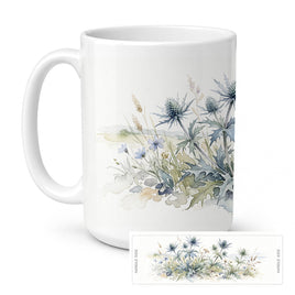 Caroline's Treasures Eryngium Flowers Ceramic Coffee Mug 15 oz