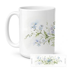 Caroline's Treasures Forget-me-nots Flowers Ceramic Coffee Mug 15 oz