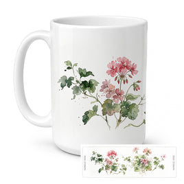 Caroline's Treasures Geraniums Flowers Ceramic Coffee Mug 15 oz