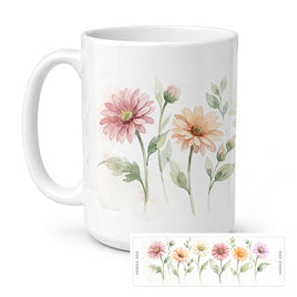 Caroline's Treasures Gerbera Daisies Flowers Ceramic Coffee Mug 15 oz