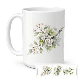 Caroline's Treasures Hawthorns Flowers Ceramic Coffee Mug 15 oz
