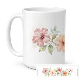 Caroline's Treasures Hibiscus Flowers Ceramic Coffee Mug 15 oz