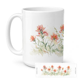 Caroline's Treasures Indian Paintbrush Flowers Ceramic Coffee Mug 15 oz