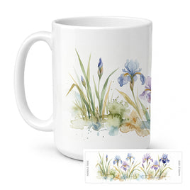 Caroline's Treasures Iris Flowers Ceramic Coffee Mug 15 oz