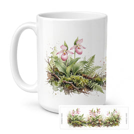Caroline's Treasures Lady's Slippers Flowers Ceramic Coffee Mug 15 oz