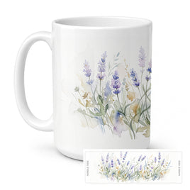 Caroline's Treasures Lavender Flowers Ceramic Coffee Mug 15 oz