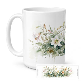 Caroline's Treasures Lilies Flowers Ceramic Coffee Mug 15 oz