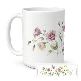 Caroline's Treasures Lisianthus Flowers Ceramic Coffee Mug 15 oz