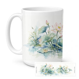 Caroline's Treasures Lotus Flowers Ceramic Coffee Mug 15 oz