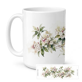 Caroline's Treasures Mountain Laurels Flowers Ceramic Coffee Mug 15 oz