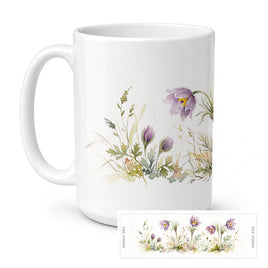 Caroline's Treasures Pasque Flowers Flowers Ceramic Coffee Mug 15 oz