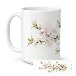 Caroline's Treasures Peach Blossom Flowers Ceramic Coffee Mug 15 oz