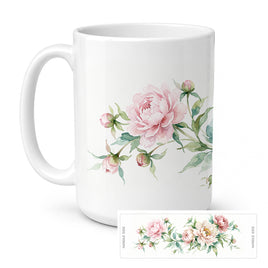 Caroline's Treasures Peonies Flowers Ceramic Coffee Mug 15 oz