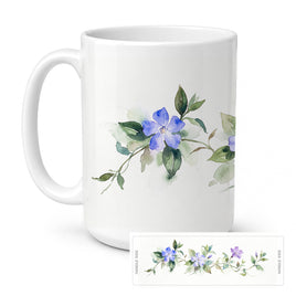 Caroline's Treasures Periwinkles Flowers Ceramic Coffee Mug 15 oz