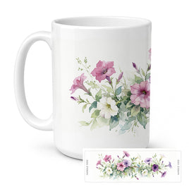 Caroline's Treasures Petunias Flowers Ceramic Coffee Mug 15 oz