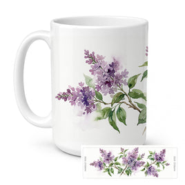 Caroline's Treasures Purple Lilac Flowers Ceramic Coffee Mug 15 oz