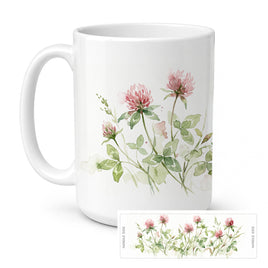 Caroline's Treasures Red Clover Flowers Ceramic Coffee Mug 15 oz