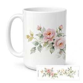 Caroline's Treasures Roses Flowers Ceramic Coffee Mug 15 oz