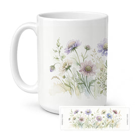 Caroline's Treasures Scabiosa Flowers Ceramic Coffee Mug 15 oz