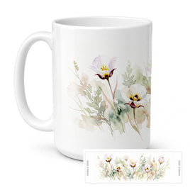 Caroline's Treasures Sego Lilies Flowers Ceramic Coffee Mug 15 oz
