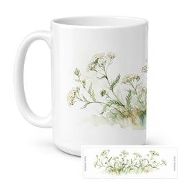 Caroline's Treasures Yarrow Flowers Ceramic Coffee Mug 15 oz