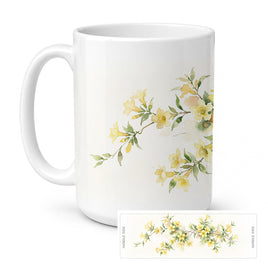 Caroline's Treasures Yellow Jessamine Flowers Ceramic Coffee Mug 15 oz