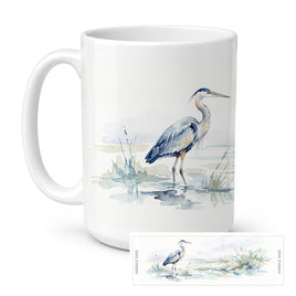Caroline's Treasures Blue Heron Birds Ceramic Coffee Mug 15 oz