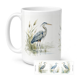 Caroline's Treasures Blue Heron Birds Ceramic Coffee Mug 15 oz