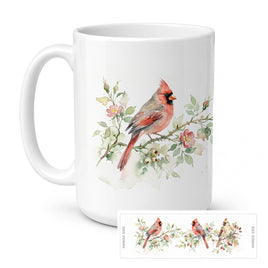 Caroline's Treasures Cardinals Birds Ceramic Coffee Mug 15 oz
