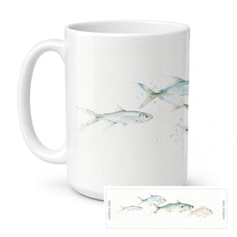 Caroline's Treasures Coastal Game Fish Nautical Ceramic Coffee Mug 15 oz