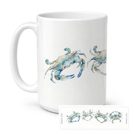 Caroline's Treasures Blue Crab Nautical Ceramic Coffee Mug 15 oz