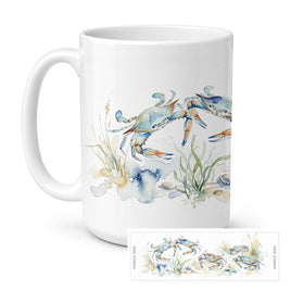 Caroline's Treasures Blue Crab Seafood Ceramic Coffee Mug 15 oz