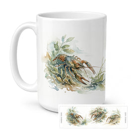 Caroline's Treasures Crawfish Seafood Ceramic Coffee Mug 15 oz