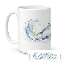 Caroline's Treasures Ocean Dolphins Nautical Ceramic Coffee Mug 15 oz