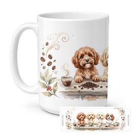 Caroline's Treasures Cavapoos Morning Coffee Ceramic Coffee Mug 15 oz Decorative Large C Handle