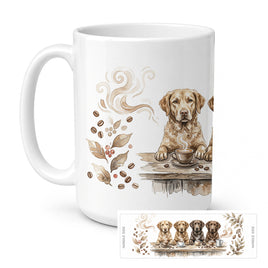 Caroline's Treasures Chesapeake Bay Retrievers Morning Coffee Ceramic Coffee Mug 15 oz Decorative Large C Handle