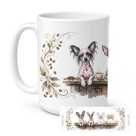 Caroline's Treasures Chinese Cresteds Morning Coffee Ceramic Coffee Mug 15 oz Decorative Large C Handle